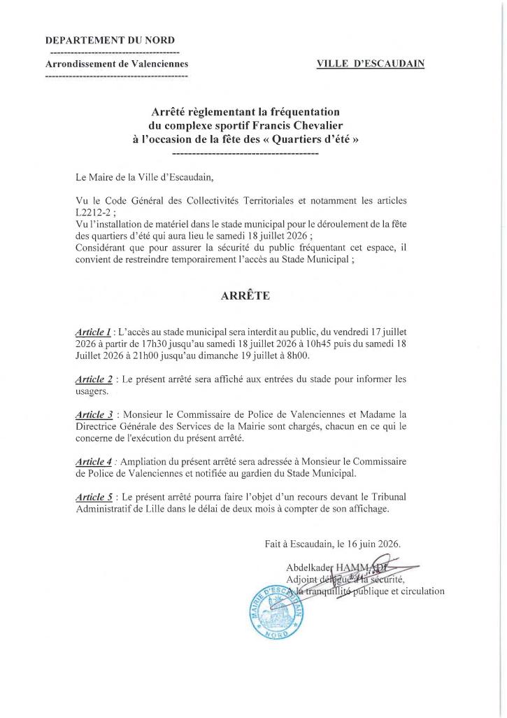 Quartiers d'été 2026