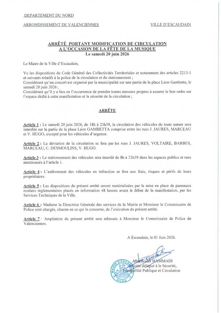 Arrêté rue Mulhouse