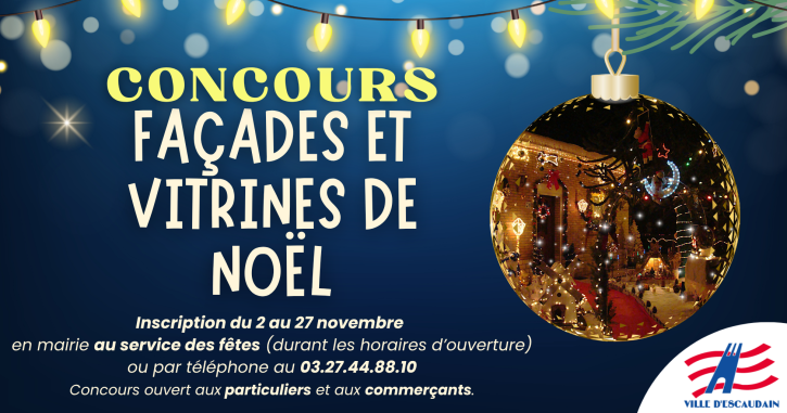 Affiche pour annoncer le concours Façades et vitrines de noël 